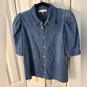 Frame Denim Puff Sleeve Shirt